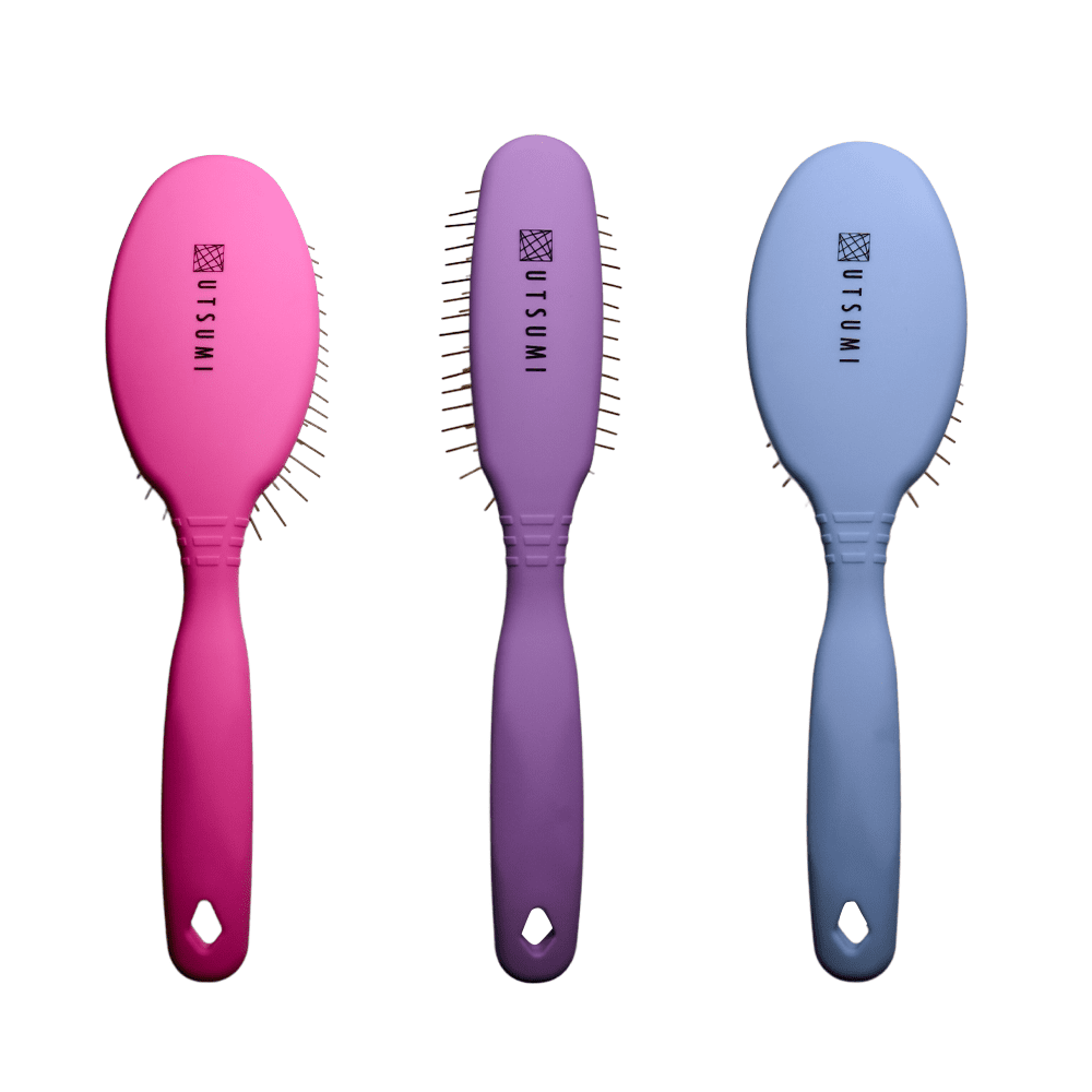 Utsumi Long Pin Brush for Dog Grooming - Medium (Blue) - Image 6