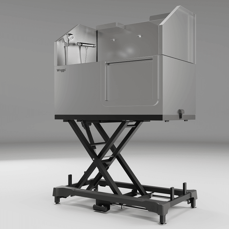 Waggz Power-Slide 50" Electric Dog Grooming Tub (Black) - Image 1