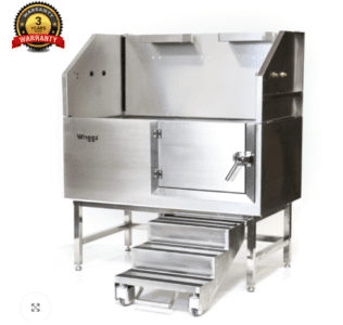 Waggz Roll-Lock Steel Stationary Dog Grooming Tub 