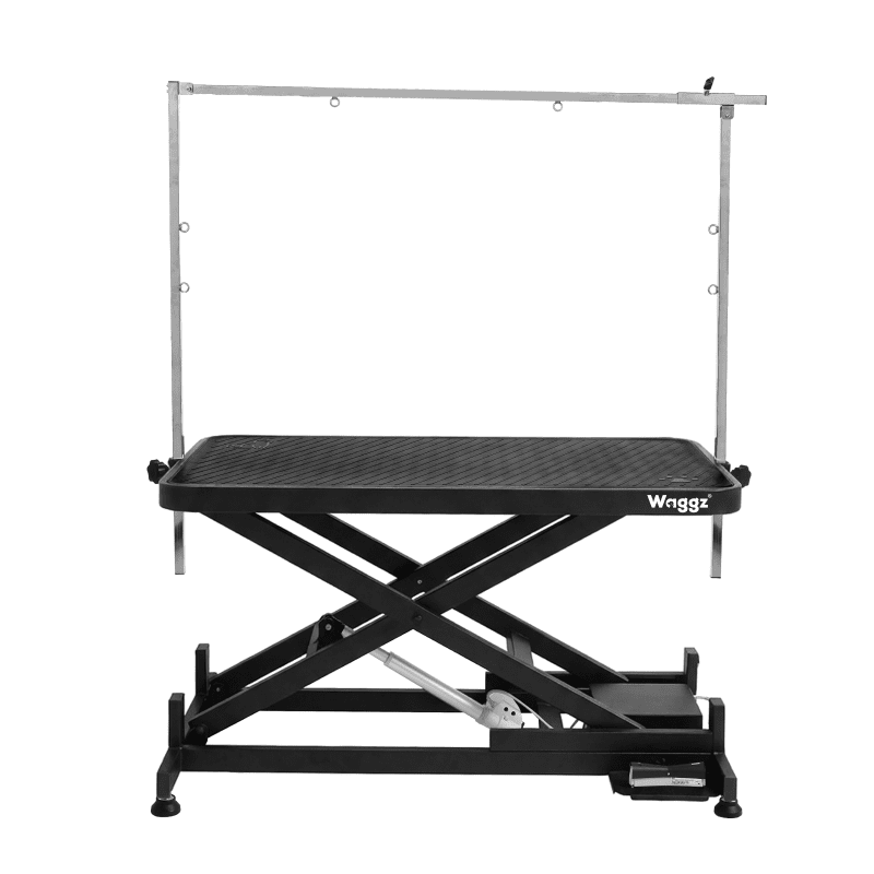 Waggz Step-Low Lite 47” Compact Electric Dog Grooming Table (Black) - Image 2