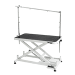 Waggz Step-Low Lite 47” Compact Electric Dog Grooming Table (White)