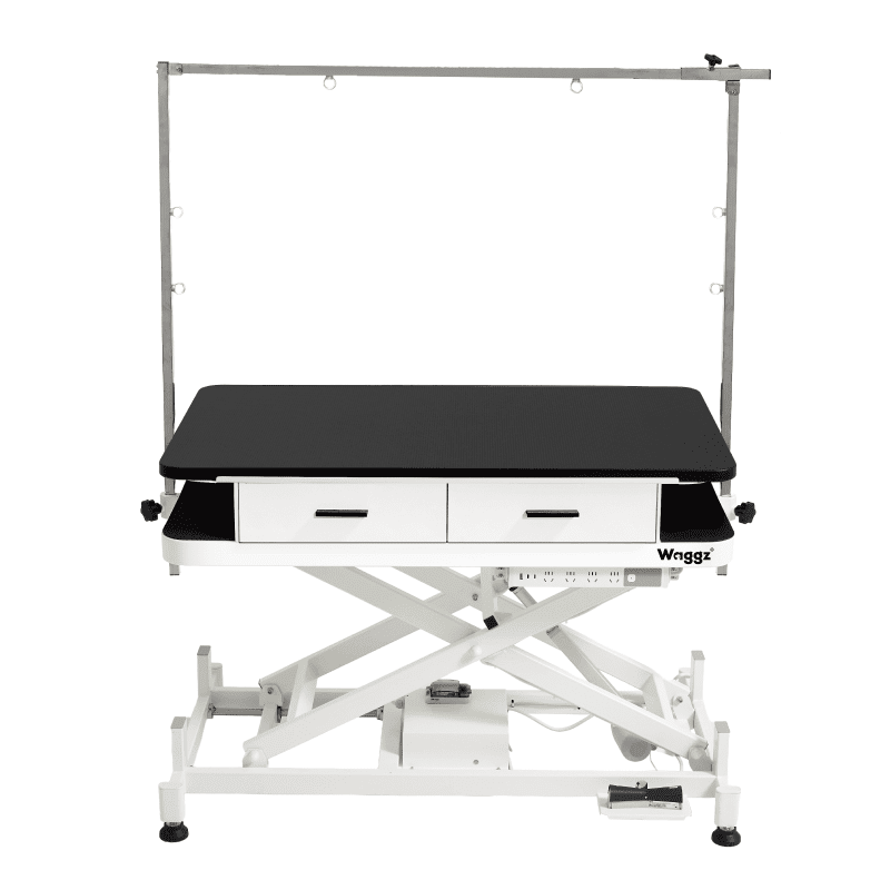 Waggz Store-Low Lite 47” Electric Dog Grooming Table with Drawers (White) - Image 2