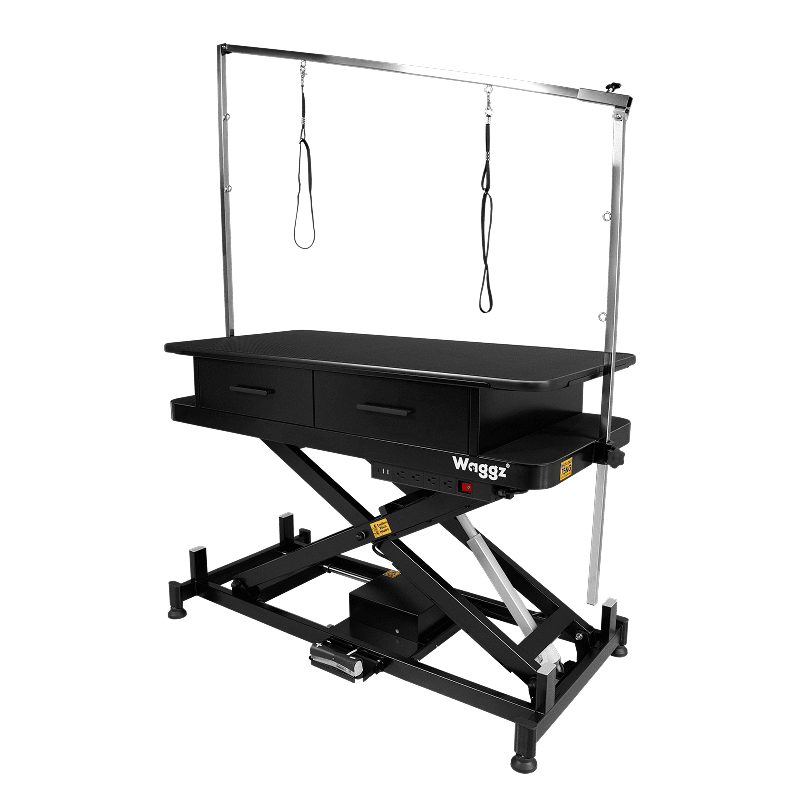 Waggz Store-Low Lite 47” Electric Dog Grooming Table with Drawers (Black) - Image 2