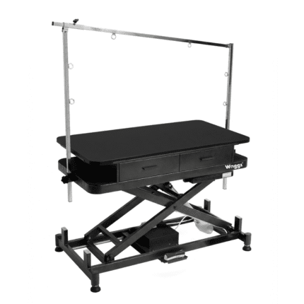 Waggz Store-Low Lite 47” Electric Dog Grooming Table with Drawers (Black)
