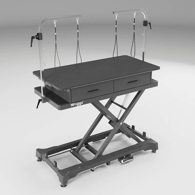 Waggz Store-Low Electric Dog Grooming Table with Drawers (Black) - Image 1