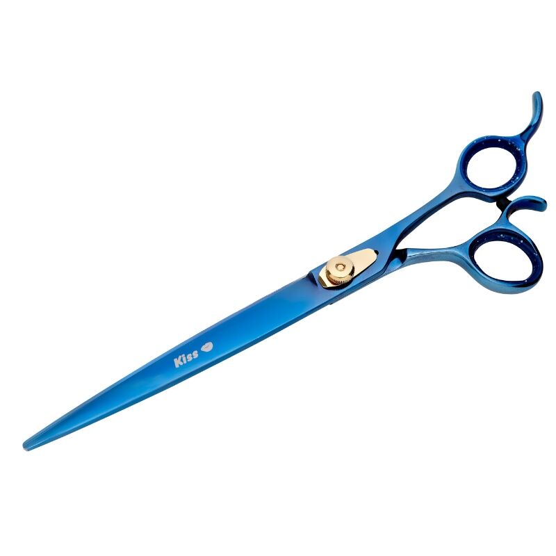 KG-B-95ST Geib Buttercut Shear Kiss Gold Blue 9.5"-Right hand Dog Grooming Shear - Image 1