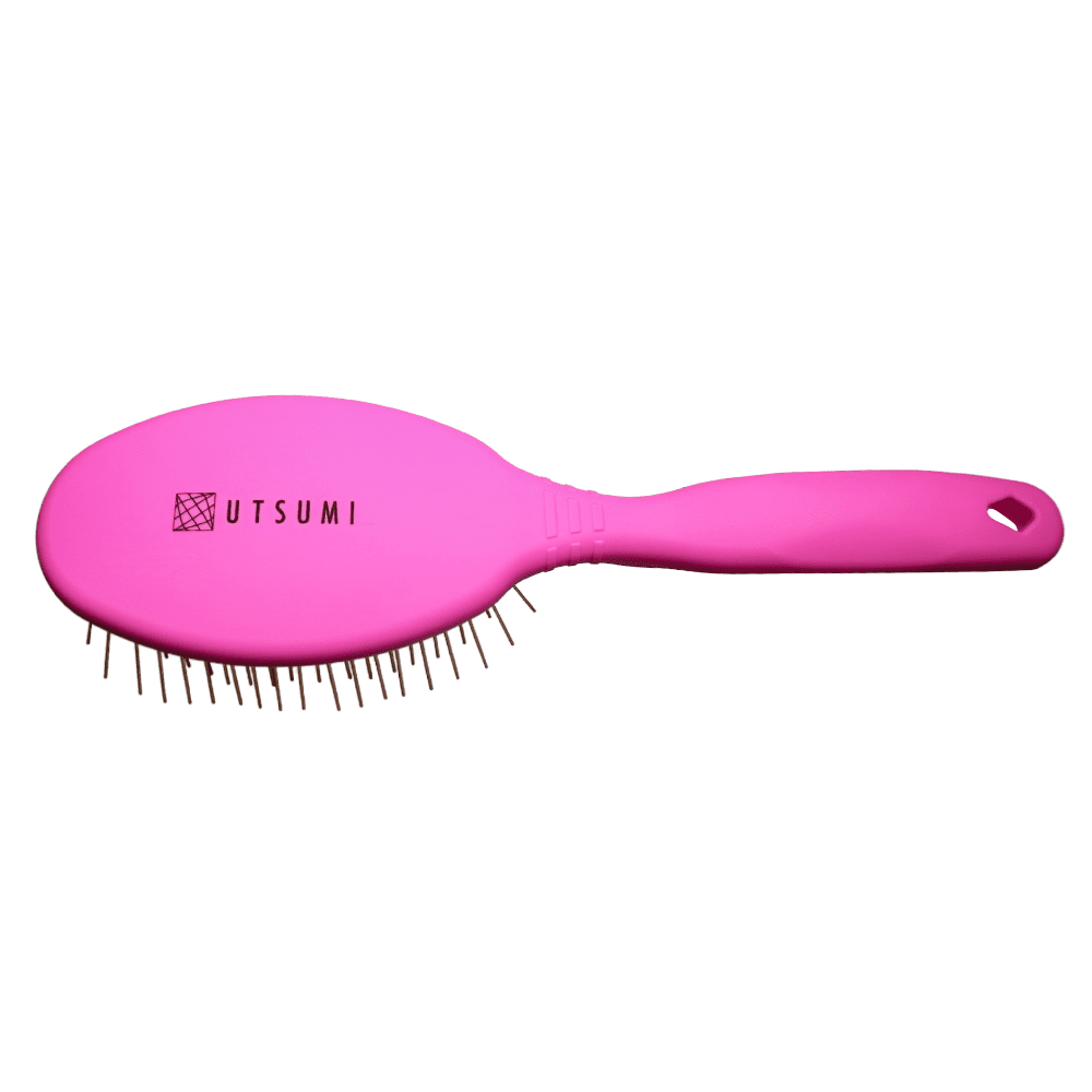 PINK 2 Utsumi Long Pin Brush for Dog Grooming - Large (Pink) - Image 1