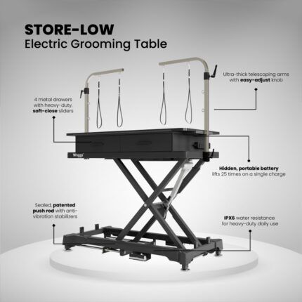 Waggz Store-Low Electric Dog Grooming Table (White) | Waggz