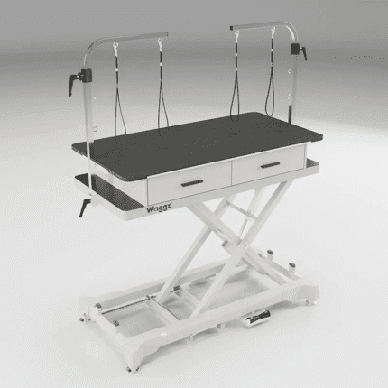 Waggz Store-Low Electric Dog Grooming Table with Drawers (White)