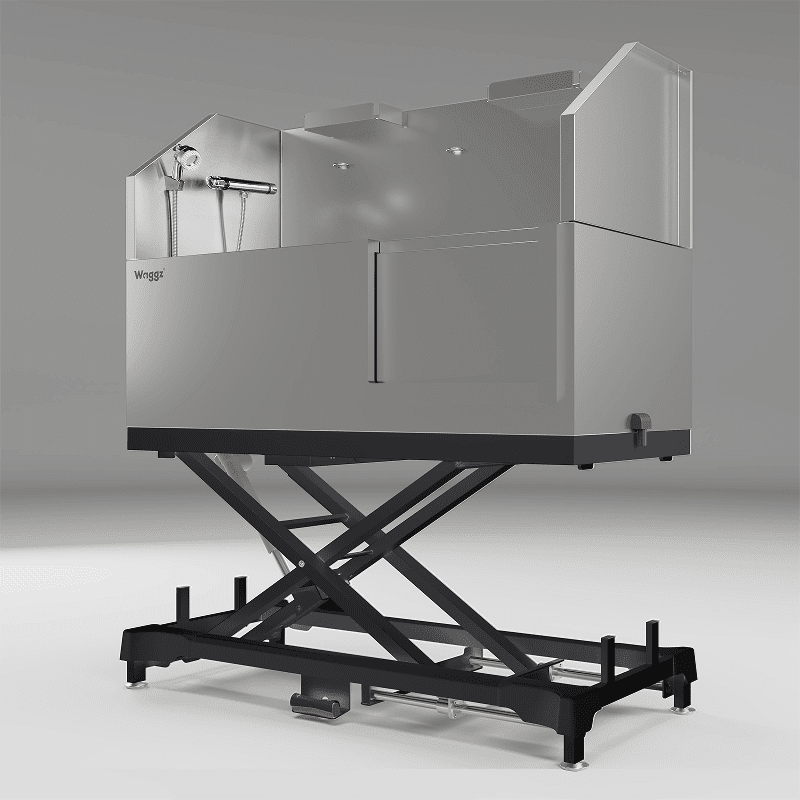 Waggz Power-Slide XL 60" Electric Dog Grooming Tub (Black) - Image 1