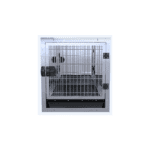 Waggz Modular Stack Pet Grooming Cage (Small, Stainless Steel)