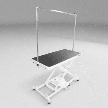 Waggz Step-Low Lite 47” Compact Electric Dog Grooming Table (White)