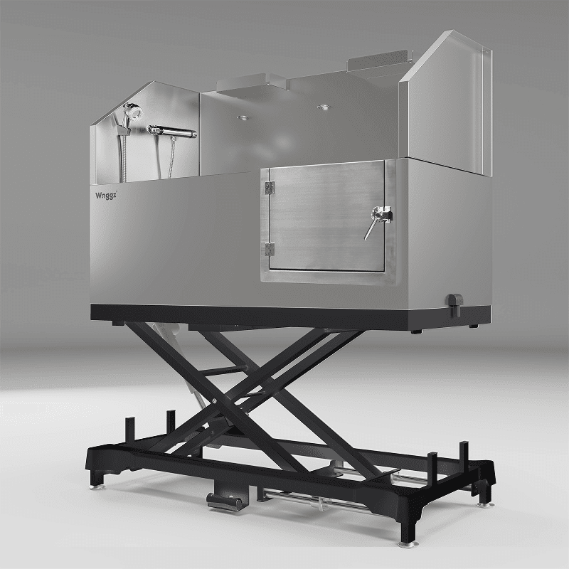 Waggz Power-Lock XL 60″ Electric Dog Grooming Tub (Black) - Image 1