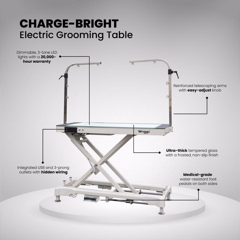 Waggz Charge-Bright LED Electric Dog Grooming Table - Image 2