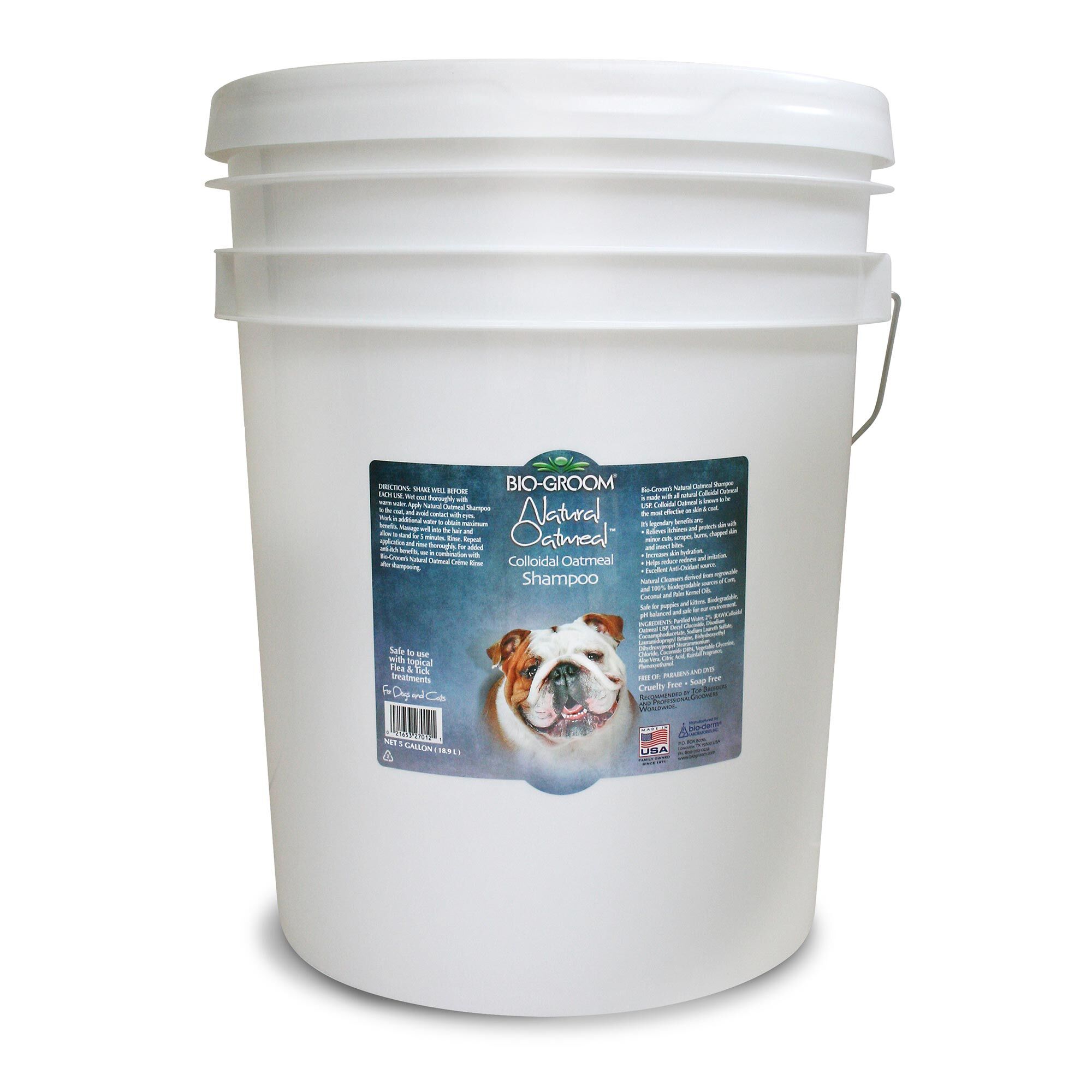 Bio-Groom-Natural-Oatmeal-Shampoo-5-Gallon-Front-1 Bio-Groom Oatmeal Anti-Itch Shampoo (5 Gallon) Dog Grooming Shampoo - Image 1