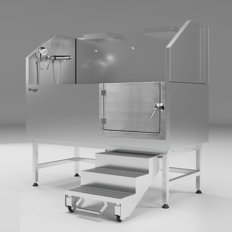 Waggz Roll-Lock XL 60″ Steel  Stationary Dog Grooming Tub - Image 1