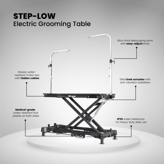 Waggz Step-Low Electric Dog Grooming Table (Black) - Image 2