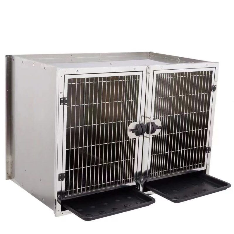 Waggz Modular Stack Pet Grooming Cage (Small, Stainless Steel) - Image 5