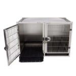 Waggz Modular Stack Pet Grooming Cage (Small, Stainless Steel) - Image 4