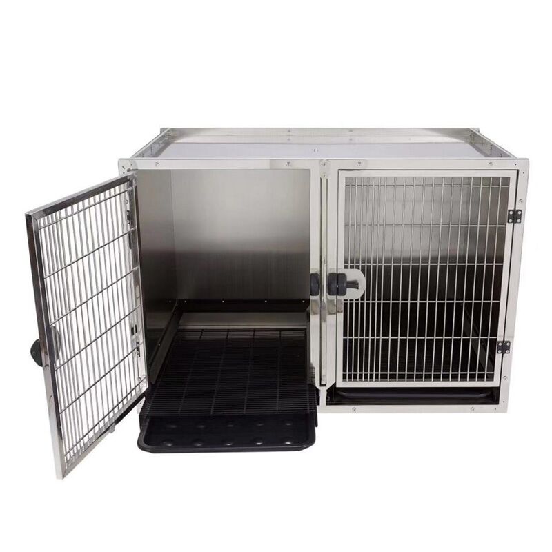 Waggz Modular Stack Pet Grooming Cage (Small, Stainless Steel) - Image 4