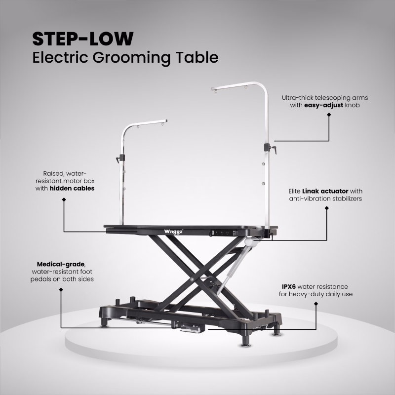 Waggz Step-Low Electric Dog Grooming Table (White) - Image 2