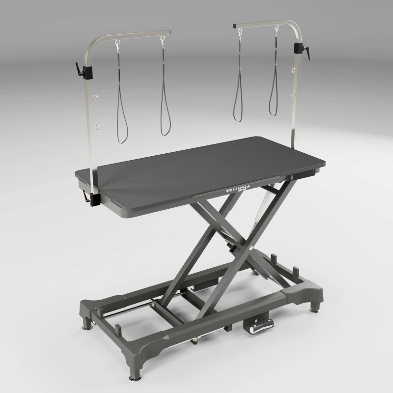999Black_Main Waggz Step-Range XL 52” Electric Dog Grooming Table with Removable Tabletop (Black) - Image 1