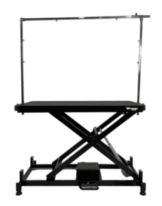 Waggz Step-Low Lite 47” Compact Electric Dog Grooming Table (Black)