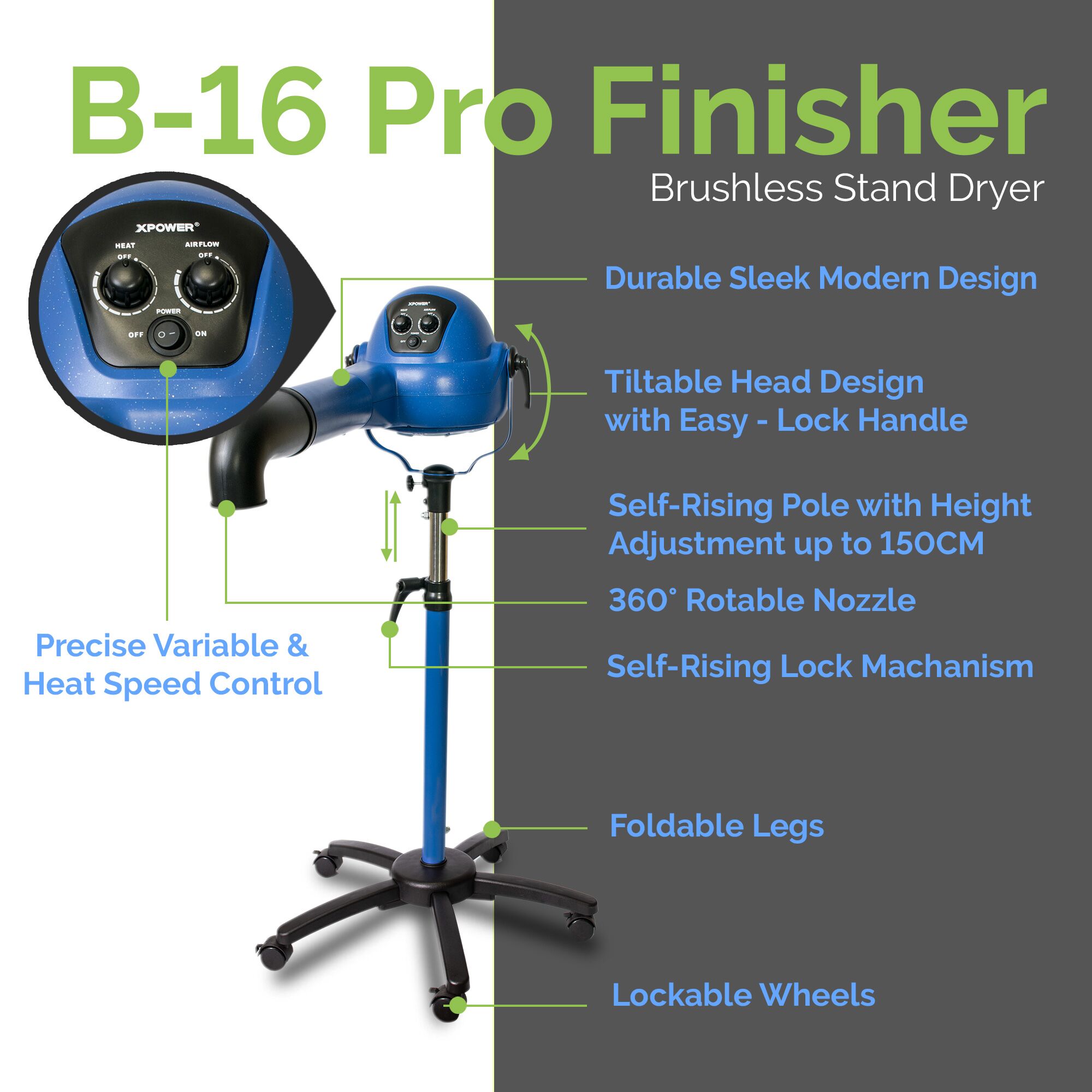 XPOWER CleanGroom Carbon-Free Solution – Deluxe Dog Grooming Dryer - Image 6
