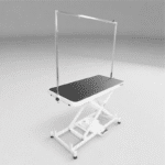 Waggz Step-Low Lite 47” Compact Electric Dog Grooming Table (White)