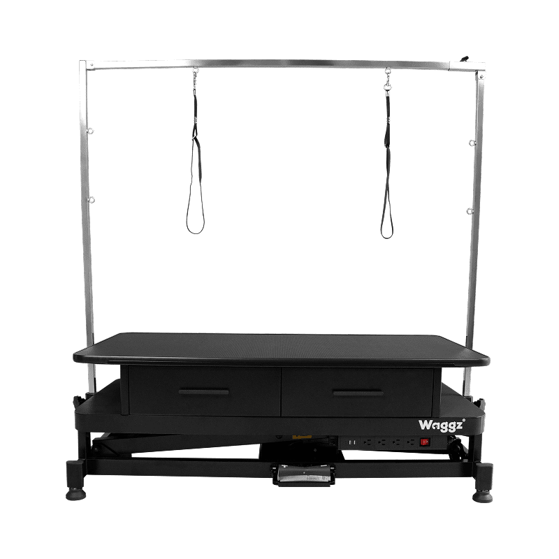 Waggz Store-Low Lite 47” Electric Dog Grooming Table with Drawers (Black) - Image 2