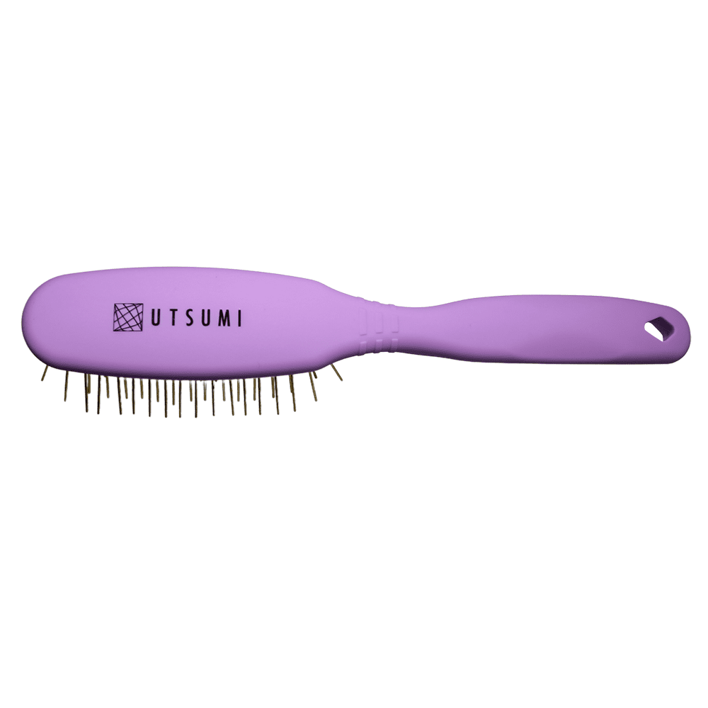 Utsumi Long Pin Brush for Dog Grooming - Small (Purple) - Image 1